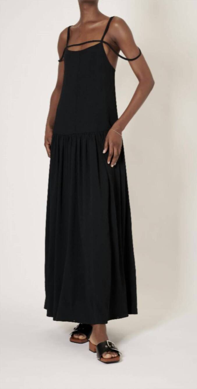 NEW GHOSPELL castle maxi dress in black